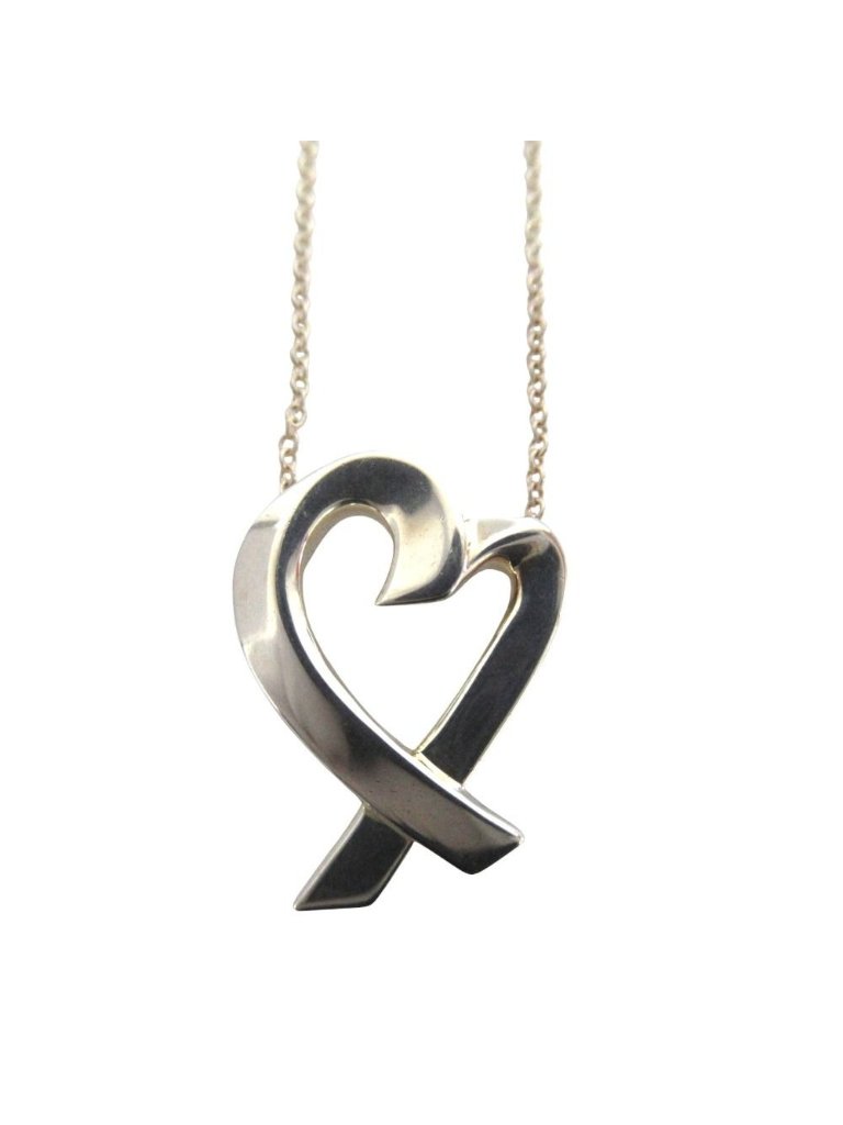 Tiffany & Co Paloma Picasso Loving Heart Necklace Pendant 925 Sterling Silver